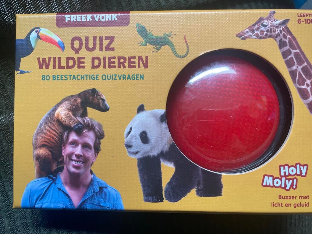 Freek Vonk Wilde Dieren Quiz met Buzzer Licht en Geluid, Drie of vier spelers, Ophalen of Verzenden, Nieuw