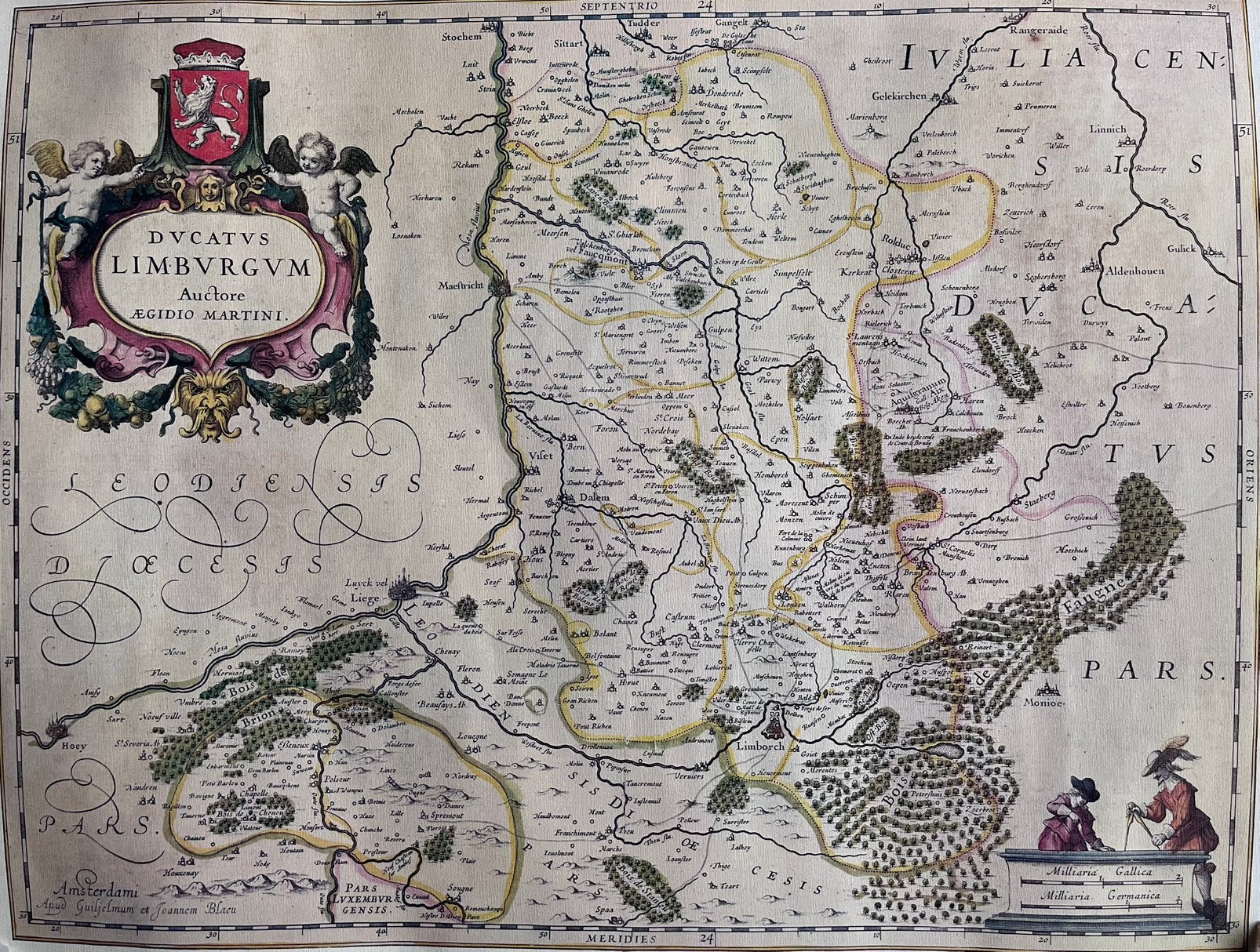 Kaart - Provincie Limburg 17e Eeuw - Repro druk, Ophalen of Verzenden, 1800 tot 2000, Nederland, Landkaart
