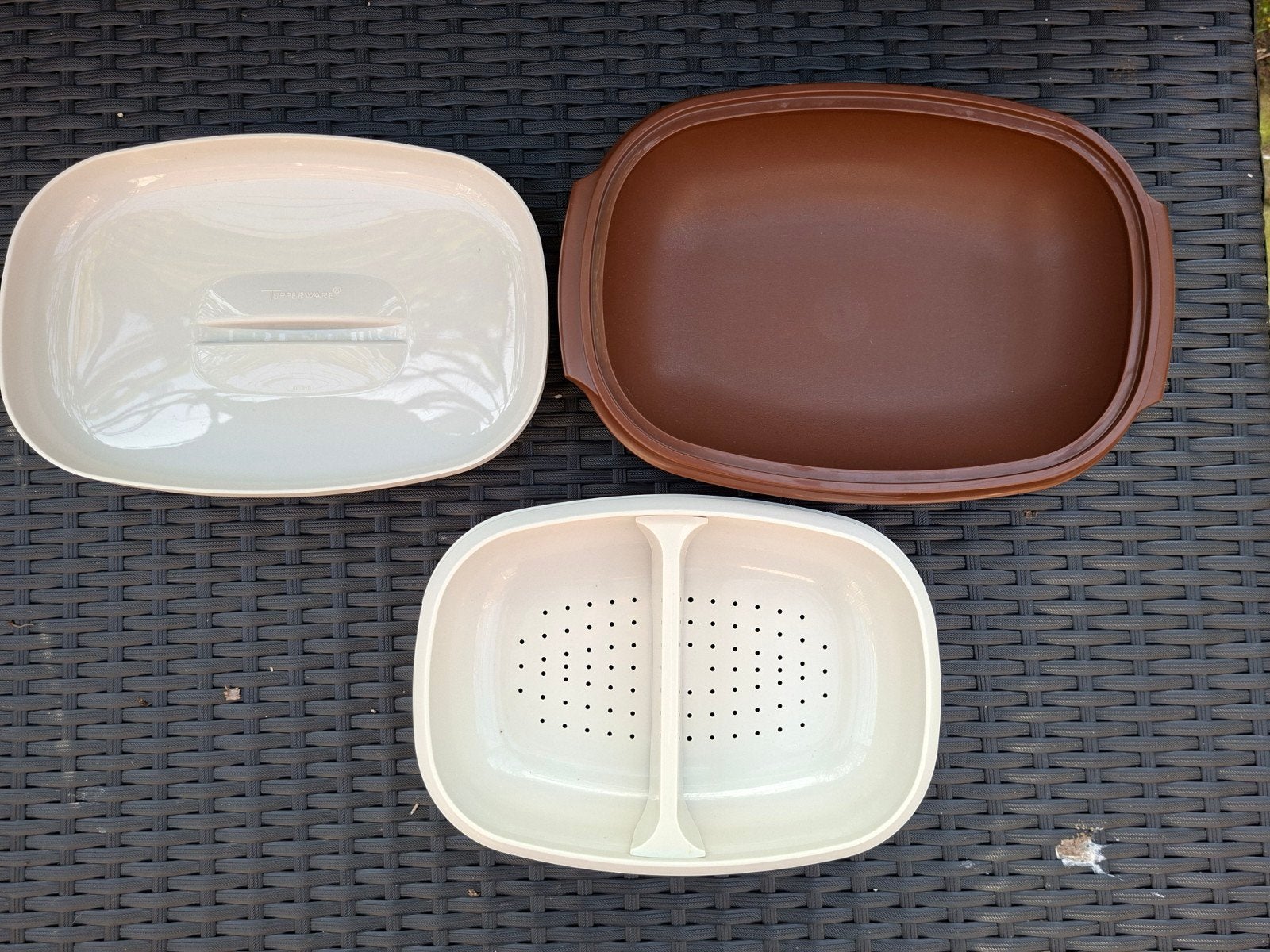 Vintage Tupperware rijst- en groentestomer uit de jaren '70, Huis en Inrichting, Ophalen of Verzenden