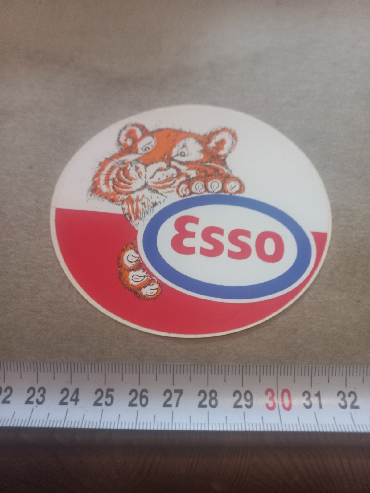 Vintage Esso Tijger Sticker - Origineel Verzamelobject, Ophalen of Verzenden, Gebruikt