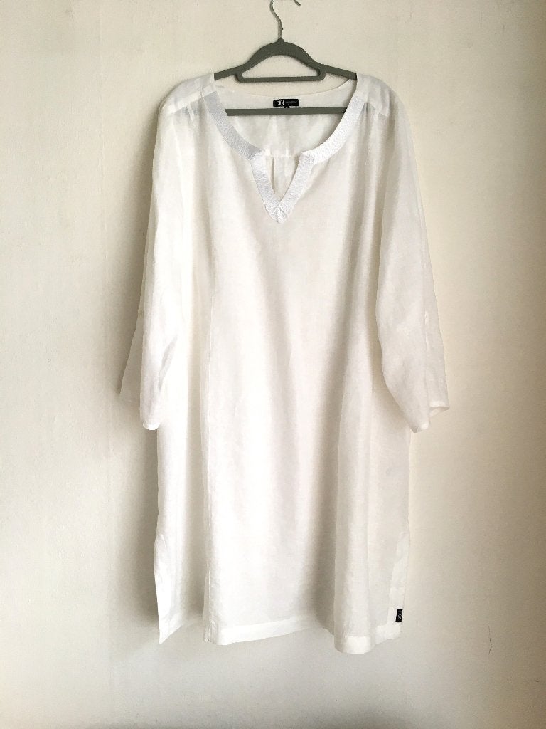 Wit Linnen Jurk van Didi, Kleding | Dames, Jurken, Wit, Maat 46/48 (XL) of groter, Nieuw, Didi