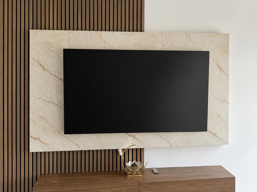 Nieuw XL Marmerlook Wandpaneel 271x122 | Cinewall / TV Wand, Ophalen, Zo goed als nieuw