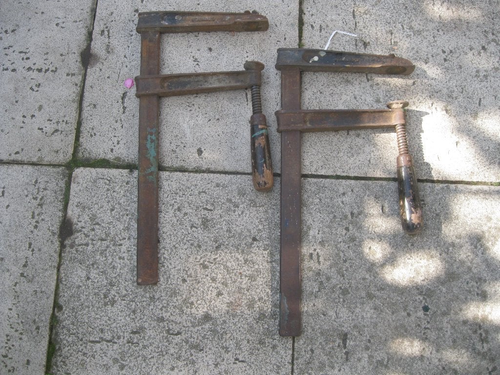 Vier zware professionele lijmtangen 40 x 18 cm, Doe-het-zelf en Verbouw, Ophalen of Verzenden, Gebruikt