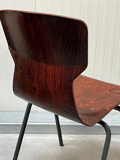 Eromes schoolstoel vintage eettafelstoel retro jaren 70, Ophalen, Gebruikt, Bruin, .