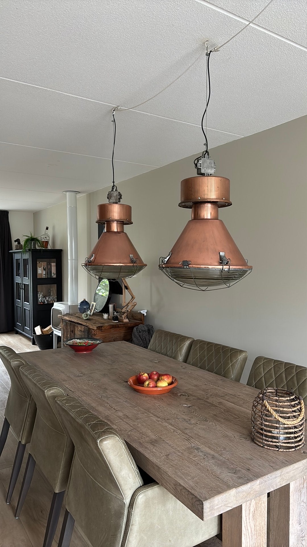 Oude fabriekslampen van koper, Ophalen, Overige materialen, E27 (groot), Zo goed als nieuw