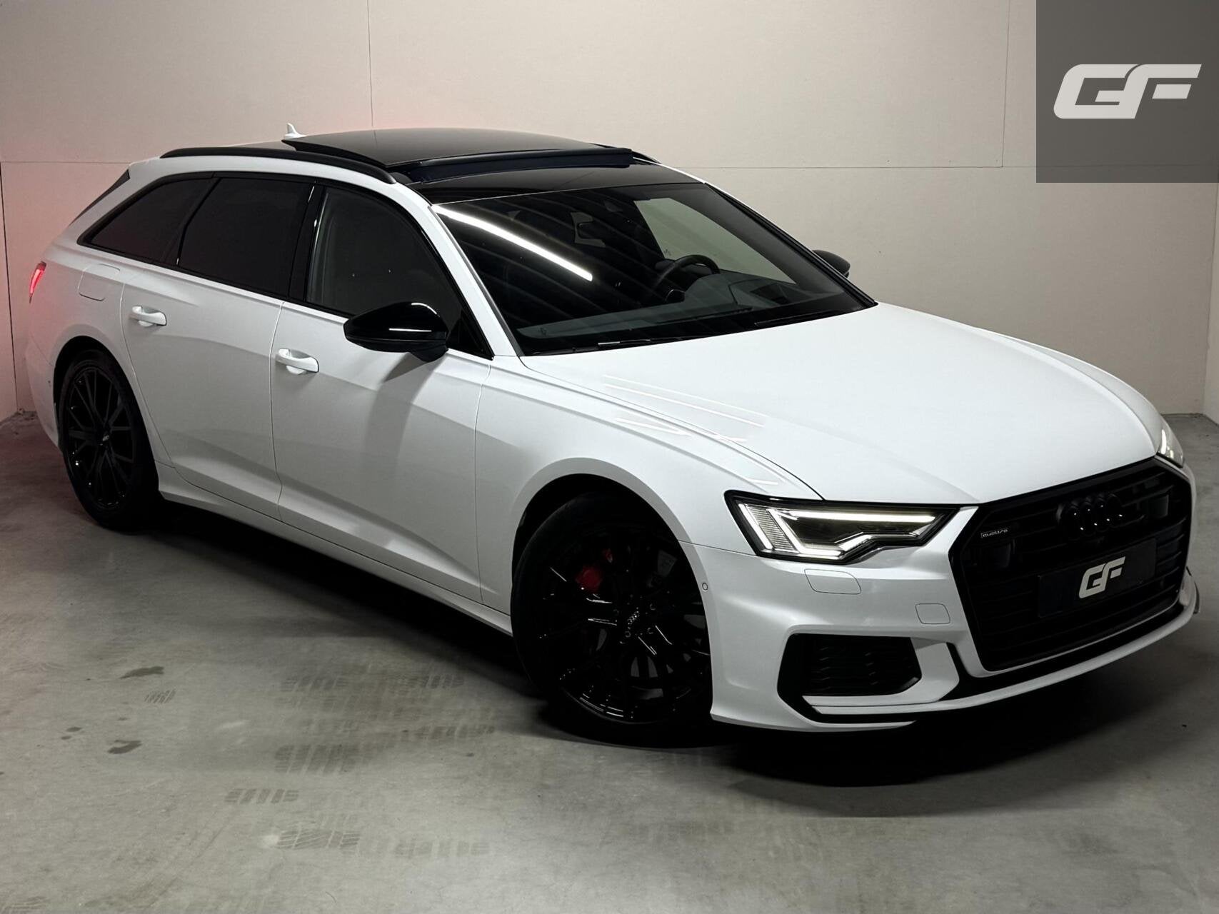 Audi A6 Avant 55 TFSIe Quattro Competition S-Line Pano Sfeer, Automaat, Gebruikt, 4 cilinders, Wit
