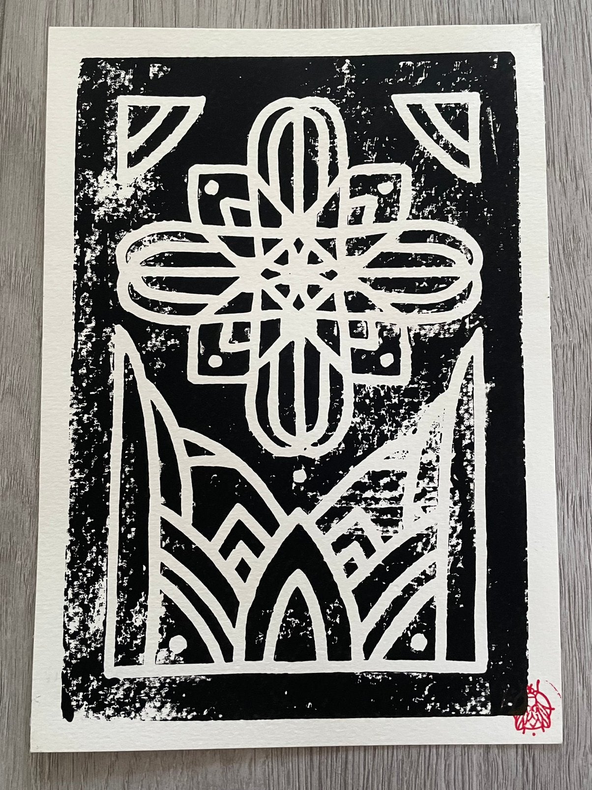 Lino Mandala Print van Herzdame, Verzenden