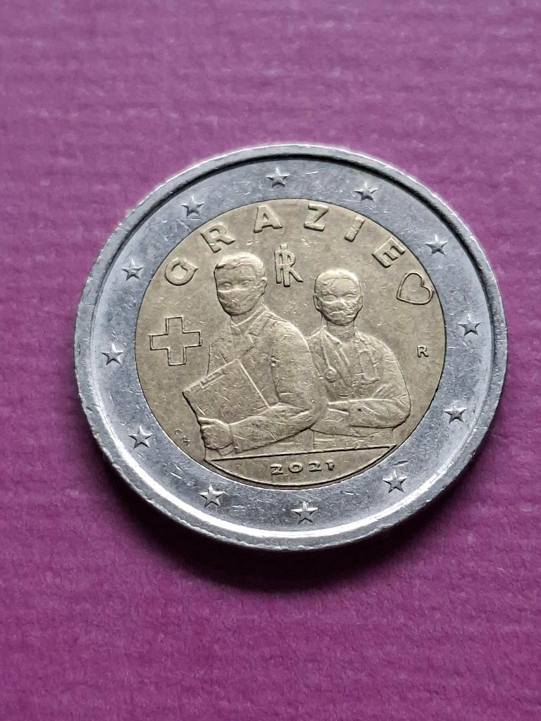 2021 Italië 2 euro Verplegend Personeel Covid, Postzegels en Munten, Munten | Europa | Euromunten, Verzenden, Italië, 2 euro, Losse munt