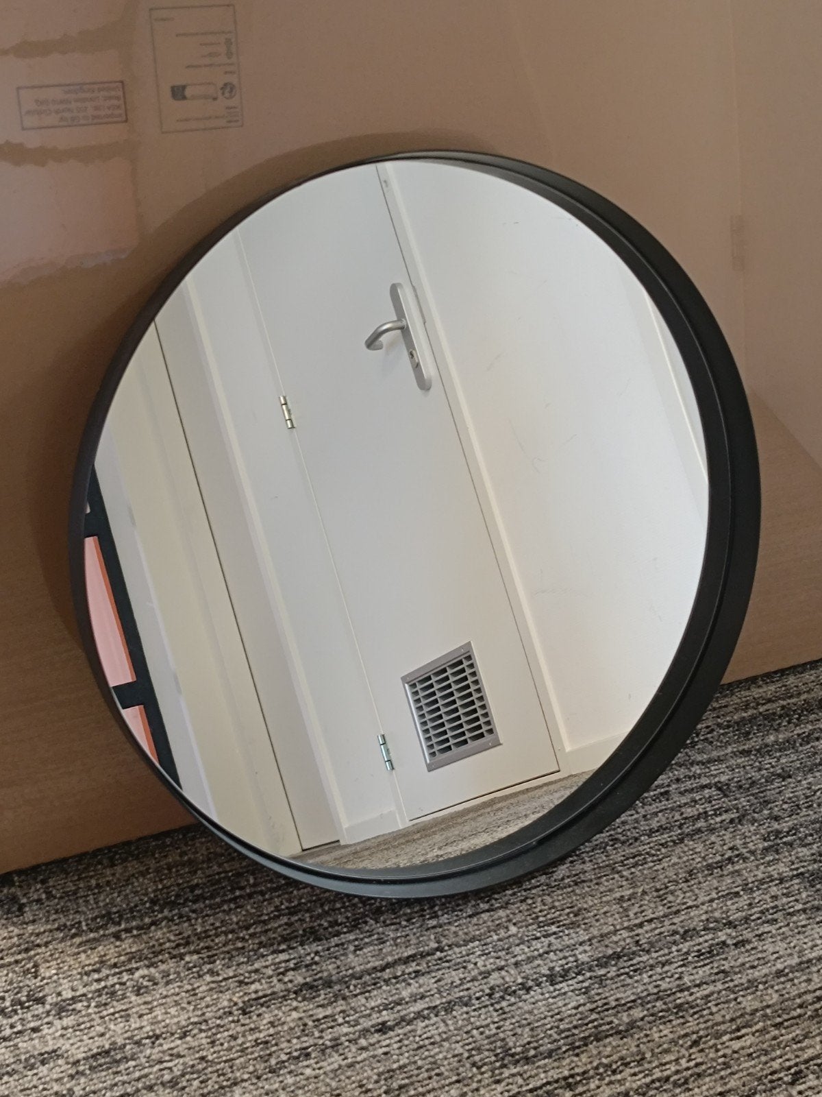 Ronde spiegel 40 cm zwart, Ophalen, Minder dan 50 cm, Rond, Zo goed als nieuw
