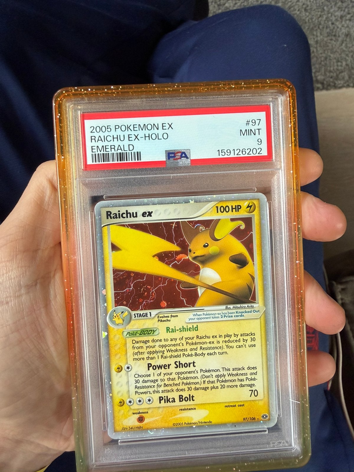Raichu ex emerald psa 9, Ophalen of Verzenden, Zo goed als nieuw