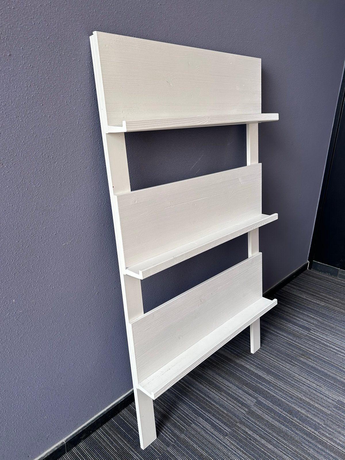 Witte Rek / Boekenrek 80x140cm, Ophalen, Met plank(en), Gebruikt, 100 tot 150 cm