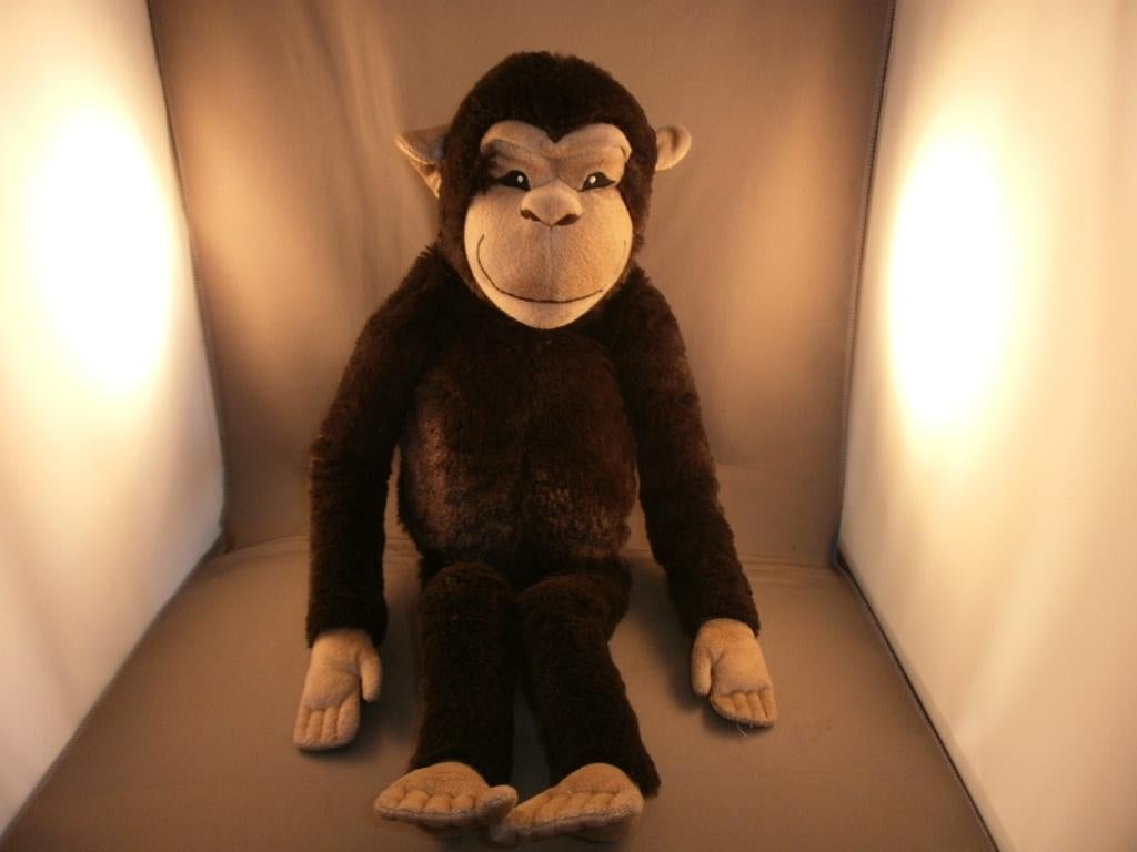 IKEA aap chimpansee knuffel 50 cm klappar apa bruin velours, Kinderen en Baby's, Speelgoed | Knuffels en Pluche, Overige typen