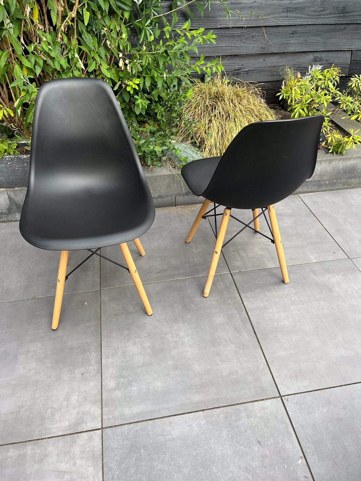 Stoeltjes voor binnen en buiten, Zwart, Zo goed als nieuw, Modern, Ophalen