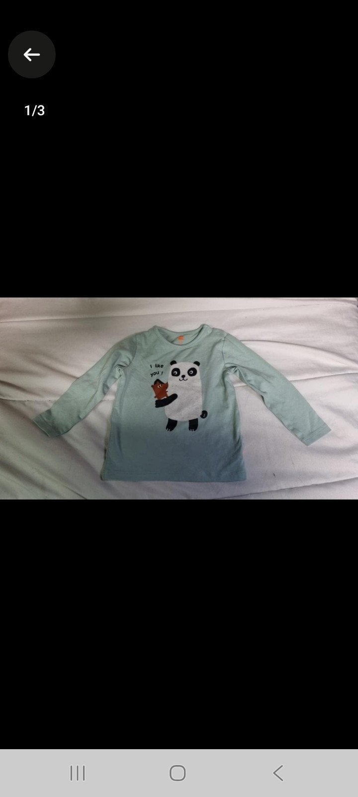 Hema mintgroen shirtje met panda en beertje - Maat 68, Gebruikt, Meisje, Ophalen of Verzenden, Hema