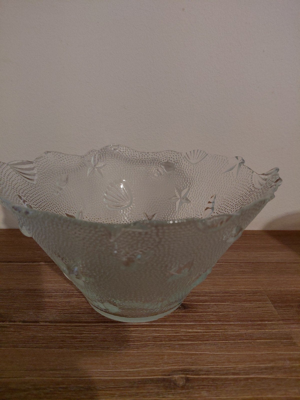 Glazen schaal met zeethema decoratie, Antiek en Kunst, Ophalen of Verzenden