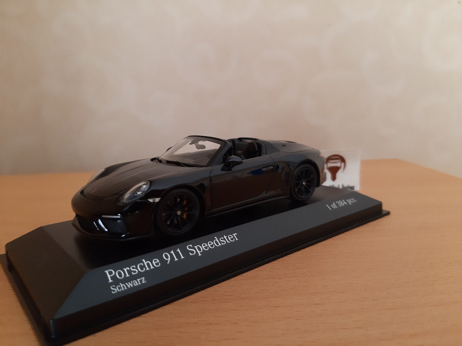 Porsche 911 Speedster in Schwarz van Minichamps 1:43, Hobby en Vrije tijd, Minichamps, Auto, Nieuw, Ophalen of Verzenden