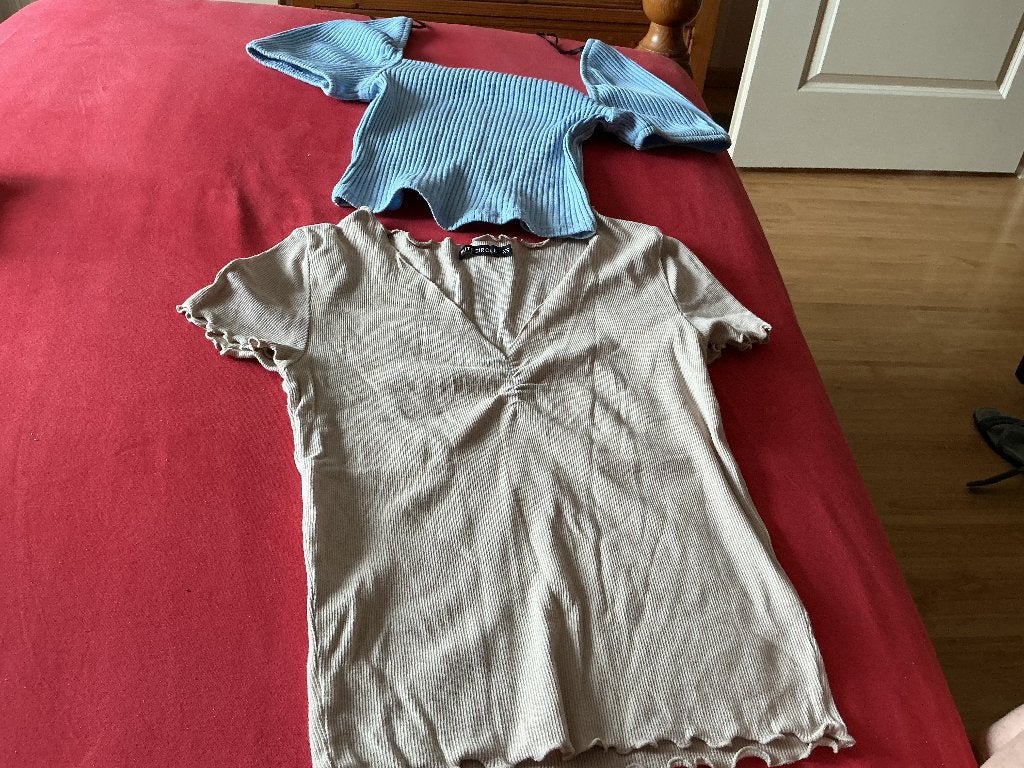 Lichtblauw en creme truitje van Rut&circle en H&M. Maat XS, H&M, Blauw, Ophalen of Verzenden, Zo goed als nieuw