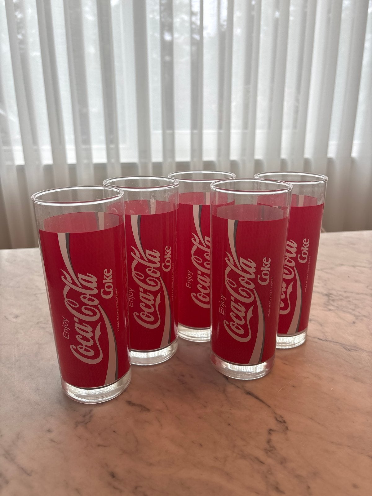 Vintage Coca-Cola Glazen Set (5 stuks), Ophalen of Verzenden