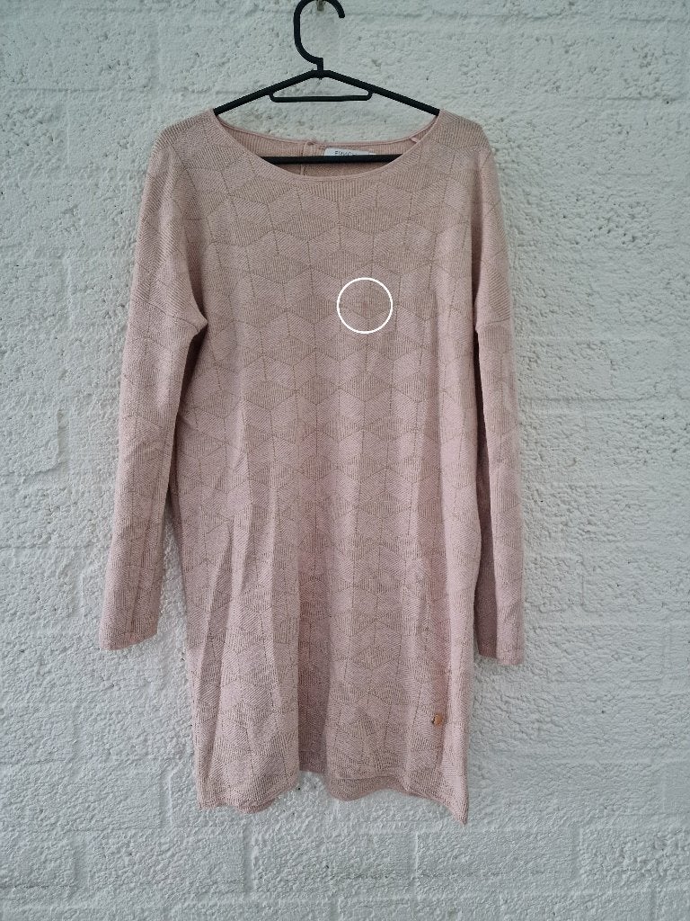 FRNCH lichtroze jurk met gouden draad maat S, Maat 38/40 (M), Ophalen of Verzenden, Zo goed als nieuw, Roze