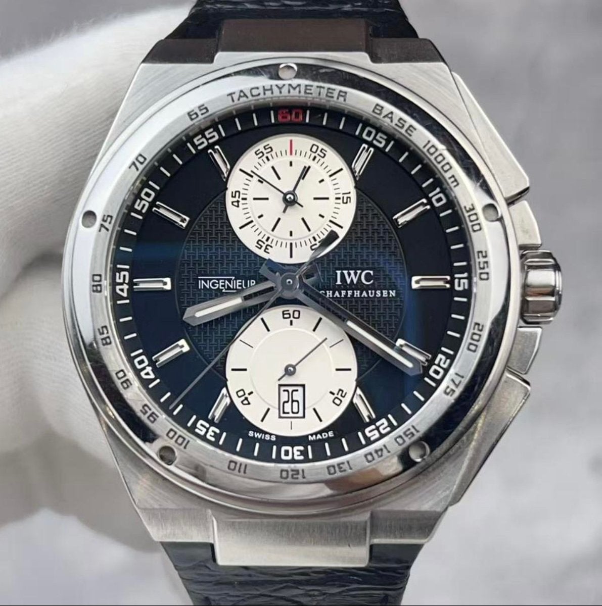 IWC Big Ingenieur Chronograph 2014, Overige merken, Leer, Staal, Polshorloge