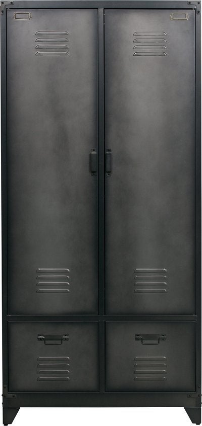 VT Wonen Lockerkast Metaal Zwart - Industriële Stijl, Huis en Inrichting, Kasten | Lockerkasten, Ophalen, Zo goed als nieuw, Industrieel