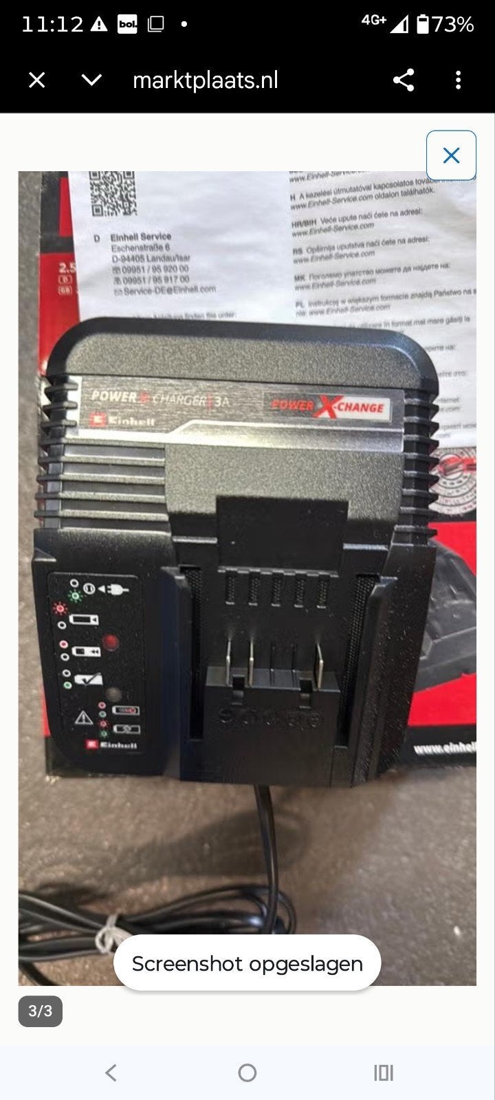 Einhell Power X-Change Oplader 3A, Ophalen of Verzenden, Nieuw