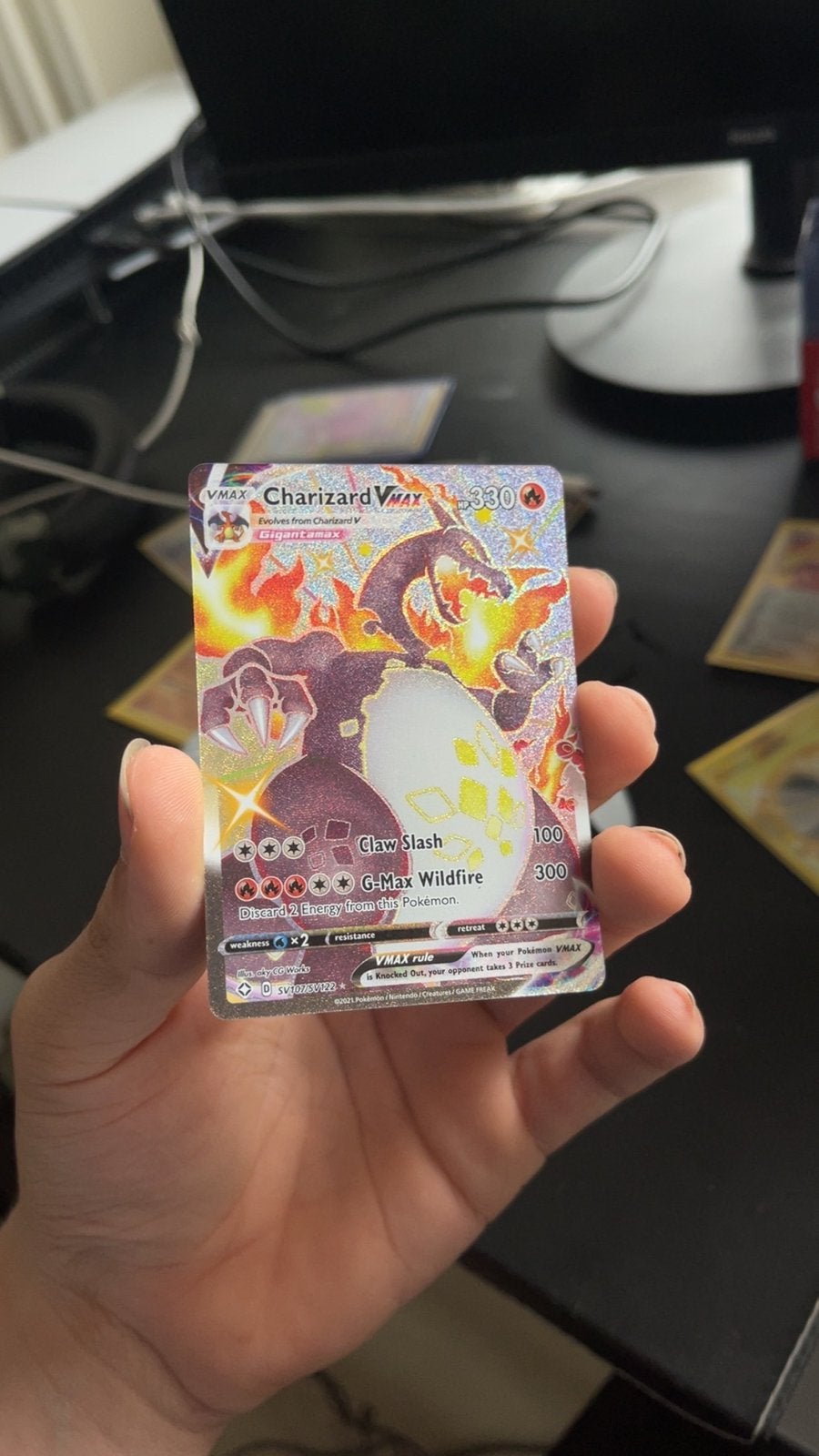Charizard Vmax shiny, Hobby en Vrije tijd, Ophalen of Verzenden, Zo goed als nieuw