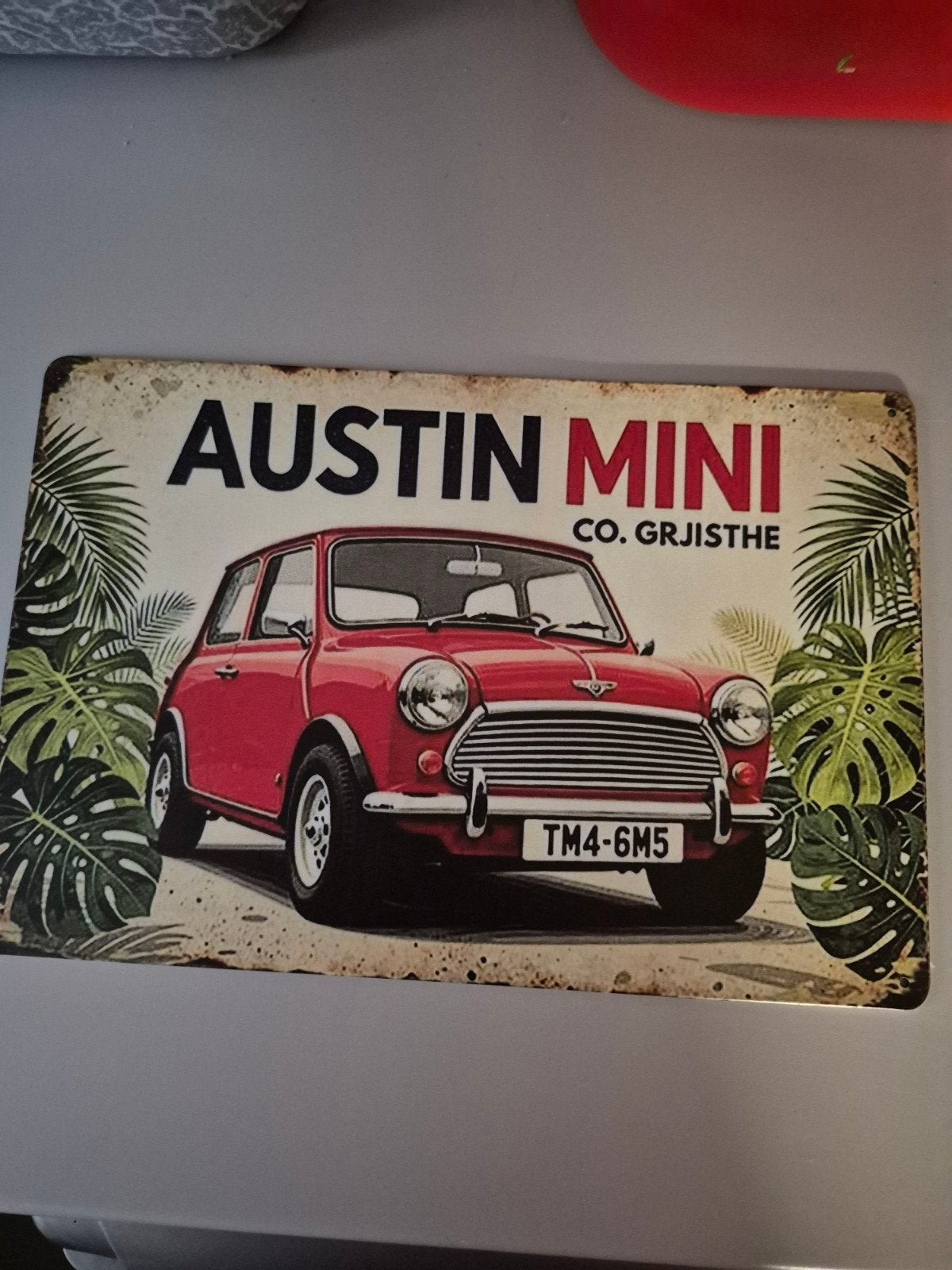Austin Mini Vintage Metalen Plaat Decoratie, Ophalen of Verzenden, Nieuw, Auto's