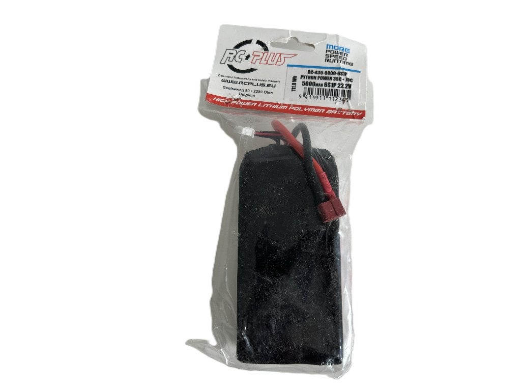 RC Plus RC-A35-5000-6S1P Python Power 35C 70C 5000mah 22.2v, Ophalen of Verzenden, Nieuw, Overige schalen, Onderdeel