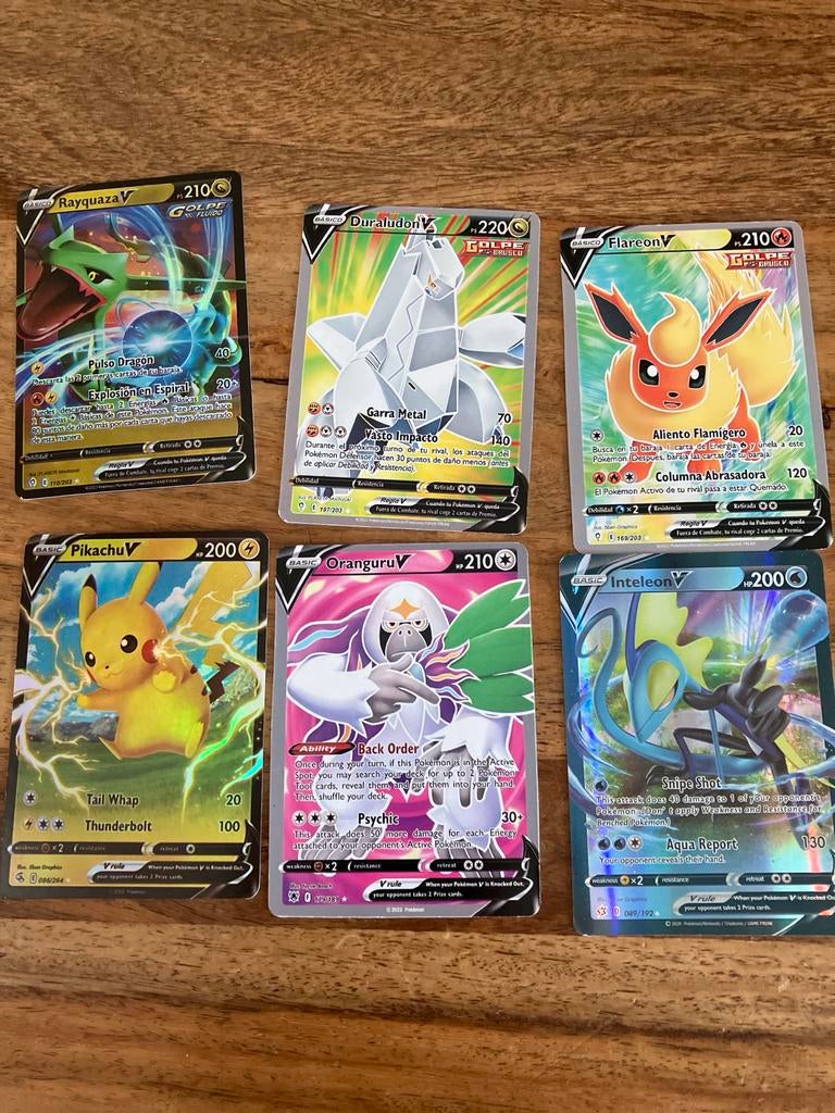 Pokémon V-kaarten 6 stuks bmr 18, Ophalen of Verzenden, Zo goed als nieuw, Meerdere kaarten