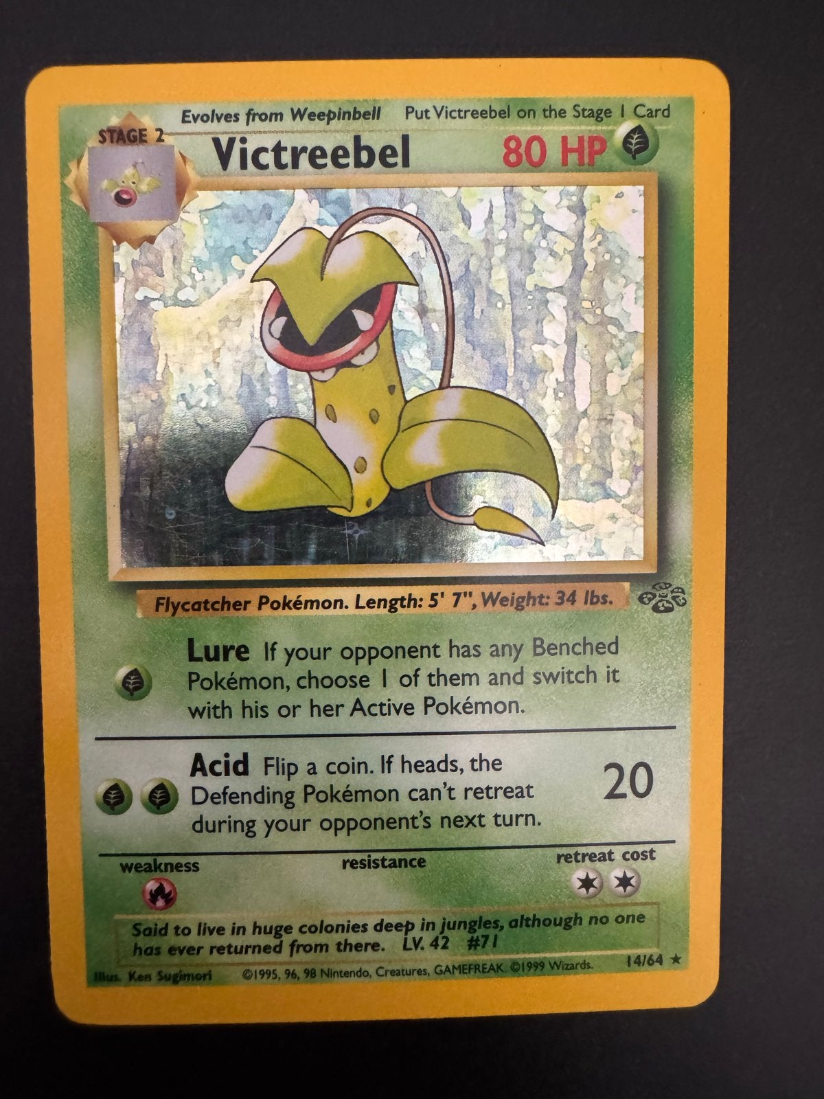 Victreebel 14/64 Holo Rare Jungle Set Pokémon Kaart, Hobby en Vrije tijd, Verzamelkaartspellen | Pokémon, Ophalen of Verzenden