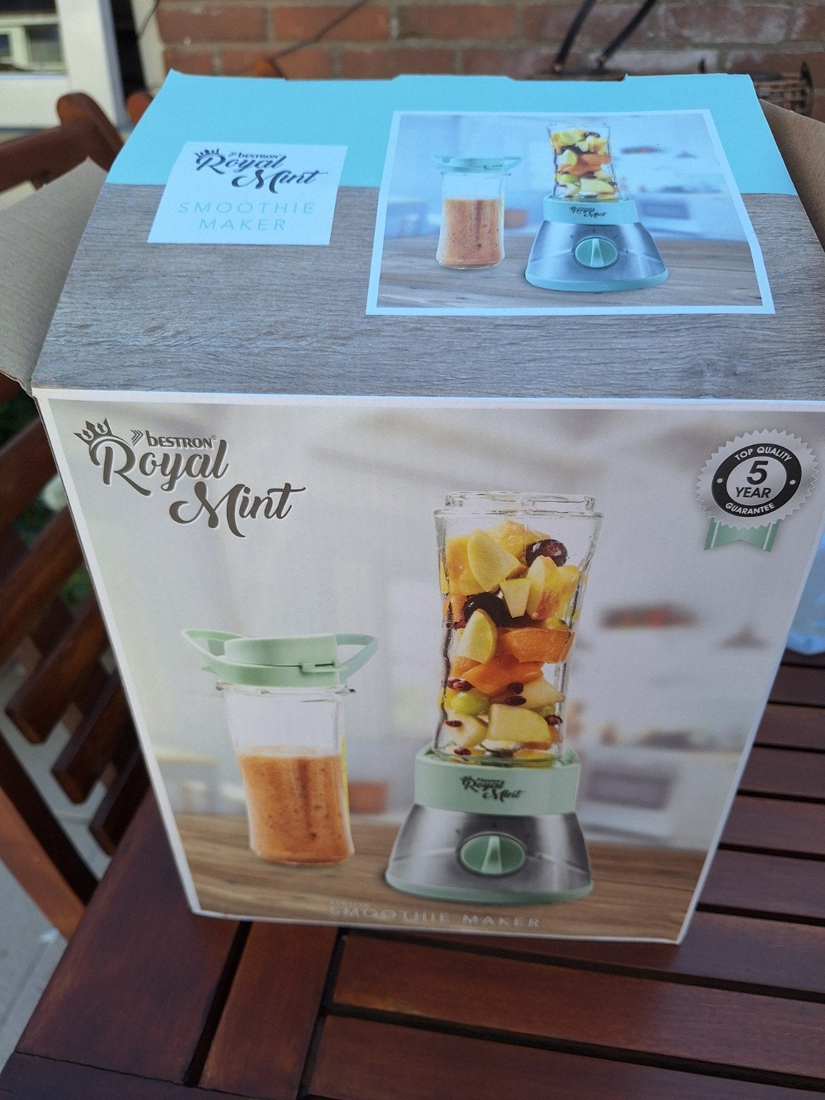 Bestron Royal Mint Smoothie Maker AFM200M - Nieuw in doos, Witgoed en Apparatuur, Blenders, Nieuw, Blender to go, Ophalen of Verzenden