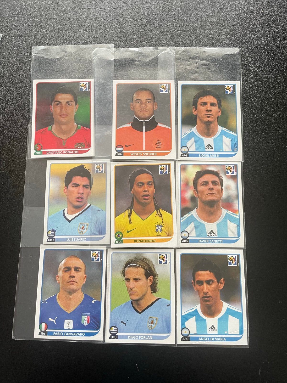 WK 2010 Panini Plaatjes - Ronaldo, Sneijder, Messi, Suarez, Ophalen of Verzenden, Gebruikt, Overige sporten, Poster, Plaatje of Sticker