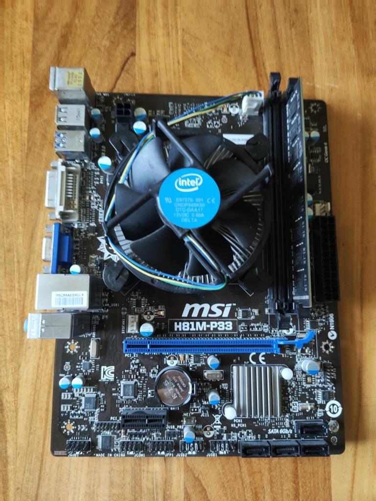 MSI H81M-P33 Moederbord met i5-4440 CPU en 8GB DDR3 RAM, Ophalen, DDR3