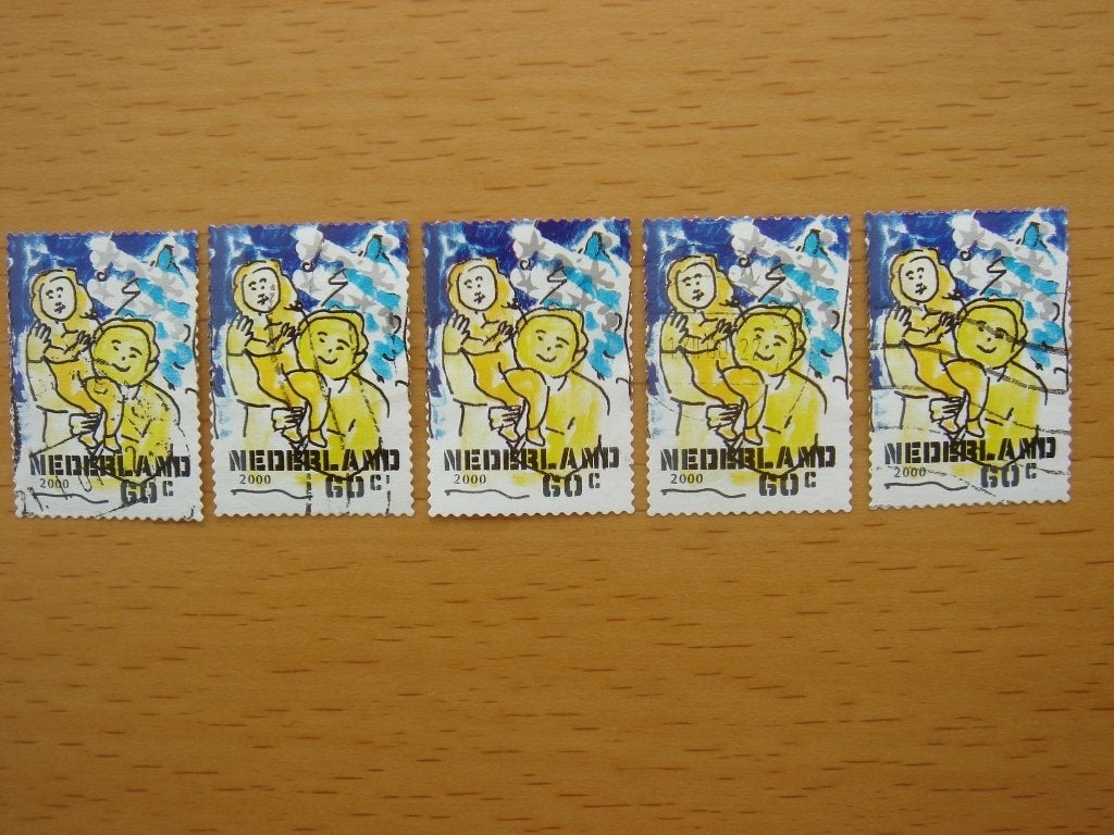 Decemberzegels 2000 - 5x  NVPH 1936 Gestempeld, Ophalen of Verzenden, Na 1940, Gestempeld