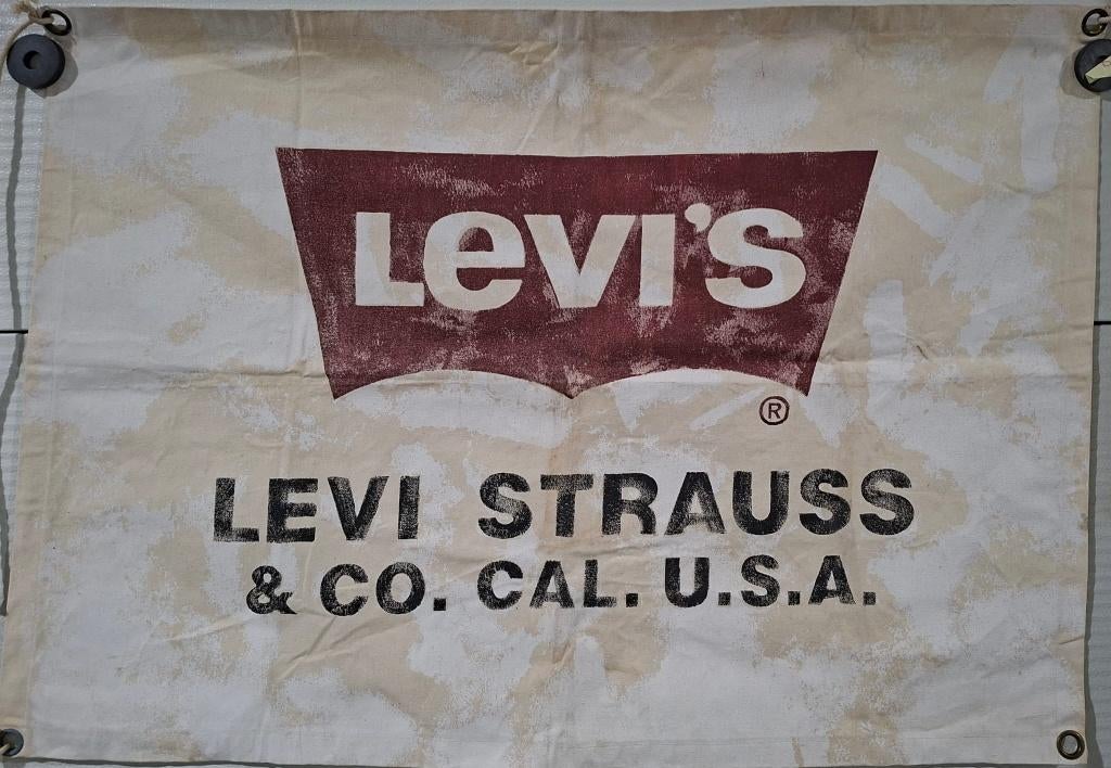 Levi's canvas banner, groot canvas Levi's, 123 x 89 cm, Ophalen of Verzenden, Gebruikt, Reclamebord