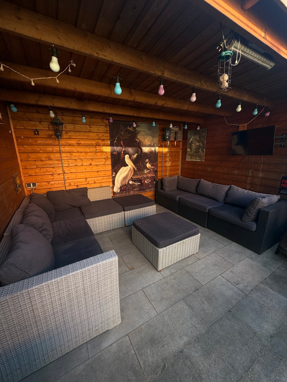 Wicker Loungeset met Kussens - Grijs en Zwart