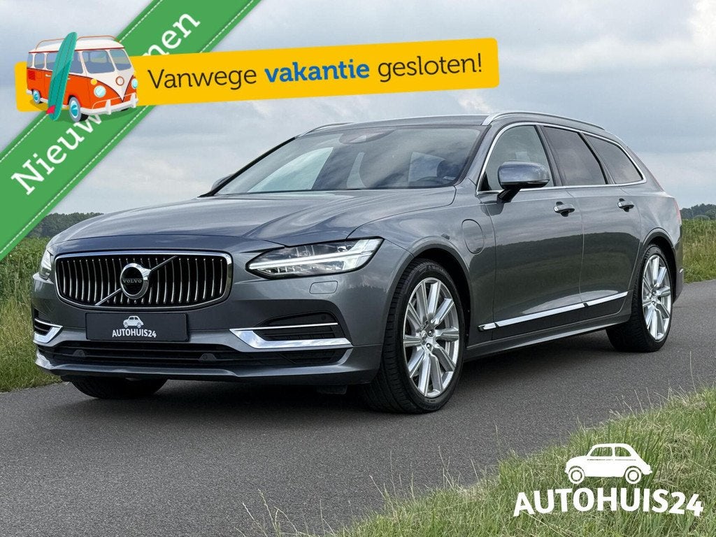 Volvo V90 2.0 T8 AWD Inscription 390pk Trekhaak|LED|19"|Lede, Auto's, Volvo, Automaat, 4 cilinders, Bluetooth, Leder