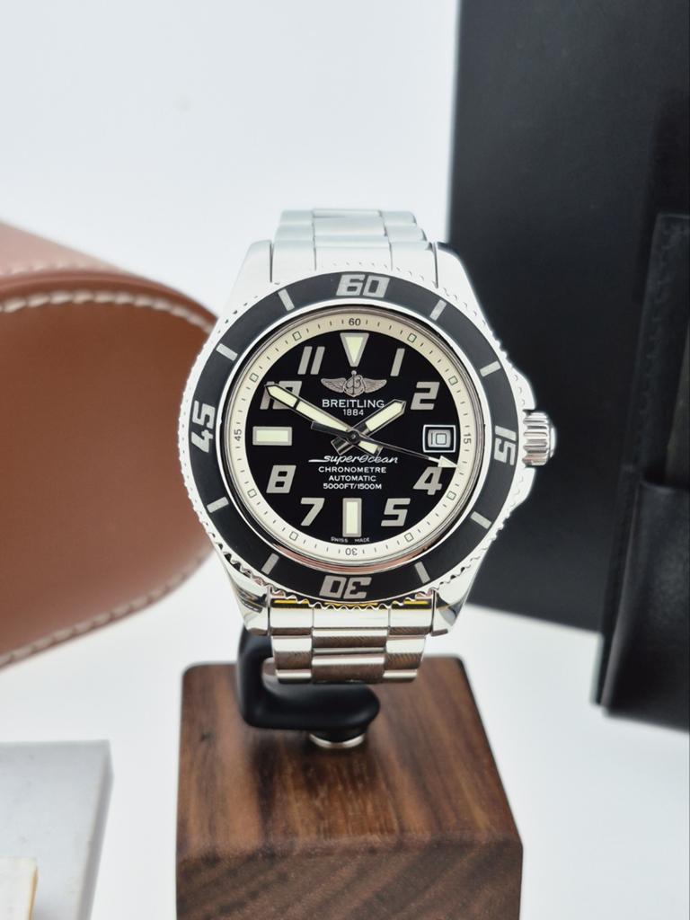 Breitling Superocean 42 | A17365 | Full set, Ophalen of Verzenden, Zo goed als nieuw, Staal, Breitling