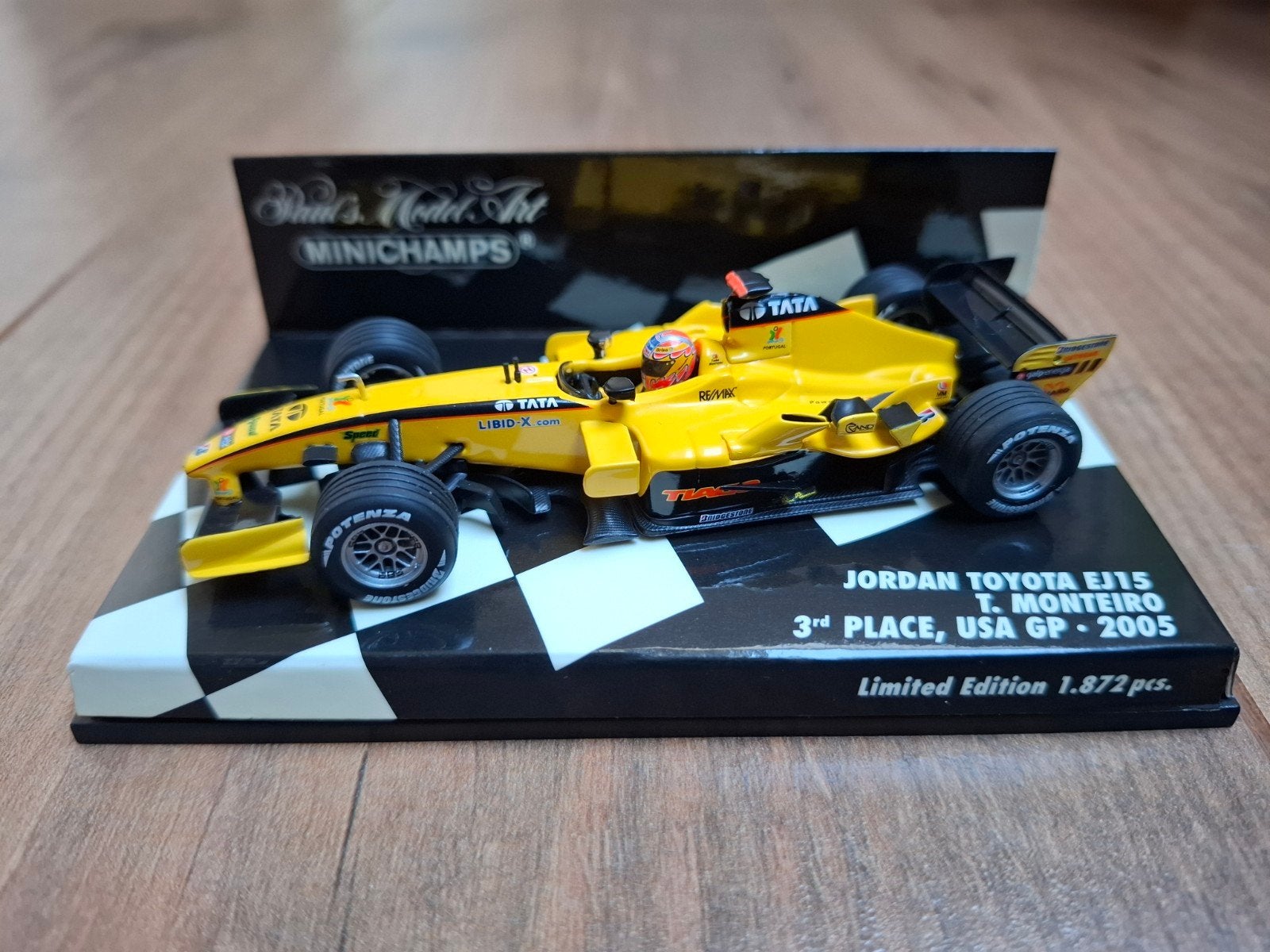 Minichamps Jordan Toyota EJ15 T. Monteiro USA GP 2005 1:43, Ophalen of Verzenden, Nieuw, Auto, MiniChamps