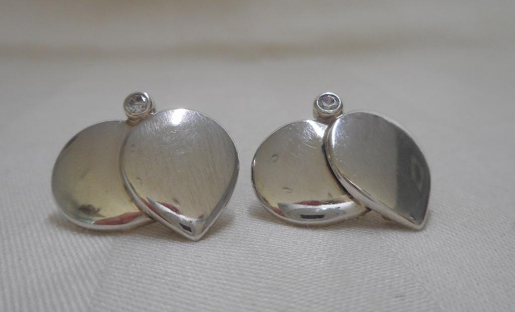Zilveren modernist oorbellen Teka nr.477, Sieraden, Tassen en Uiterlijk, Verzenden, Zo goed als nieuw, Zilver, Zilver