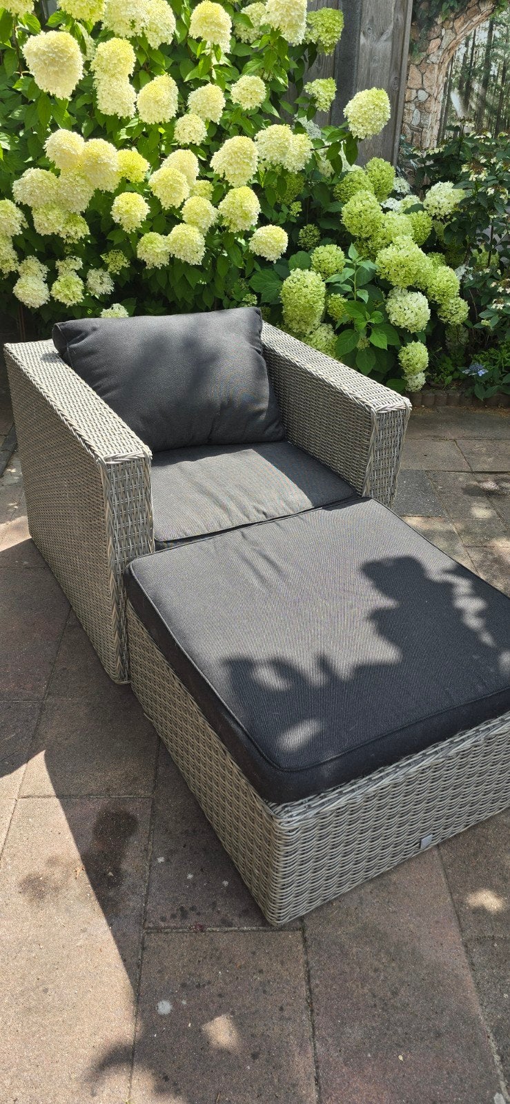lounge tuinstoel met hocker, Ophalen of Verzenden