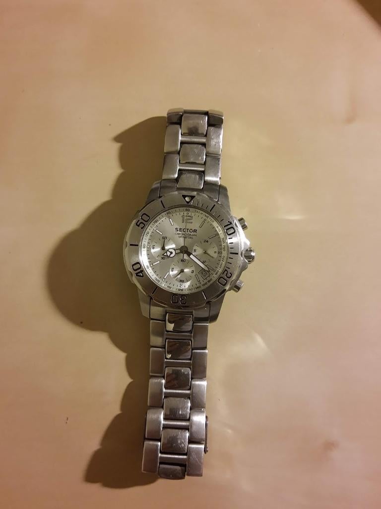 Sektor Polshorloge, Sieraden, Tassen en Uiterlijk, Horloges | Heren, Staal, Staal, Polshorloge, Zo goed als nieuw