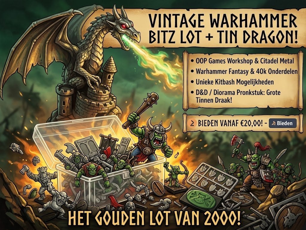 Vintage Warhammer Bitz Lot - Fantasy Draak, Ophalen of Verzenden, Gebruikt, Warhammer, Figuurtje(s)