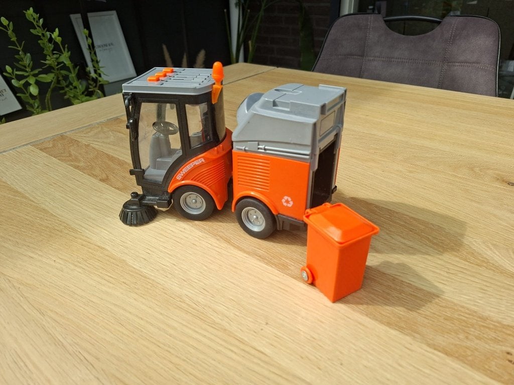 Leuke veegwagen met losse container, Ophalen of Verzenden, Gebruikt