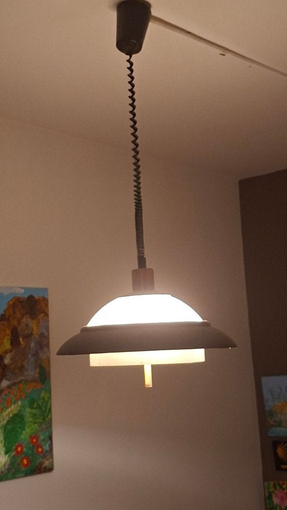 lamp vintage jaren 70, Huis en Inrichting, Lampen | Hanglampen, Gebruikt, Vintage jaren 70, Metaal, E27 (groot)
