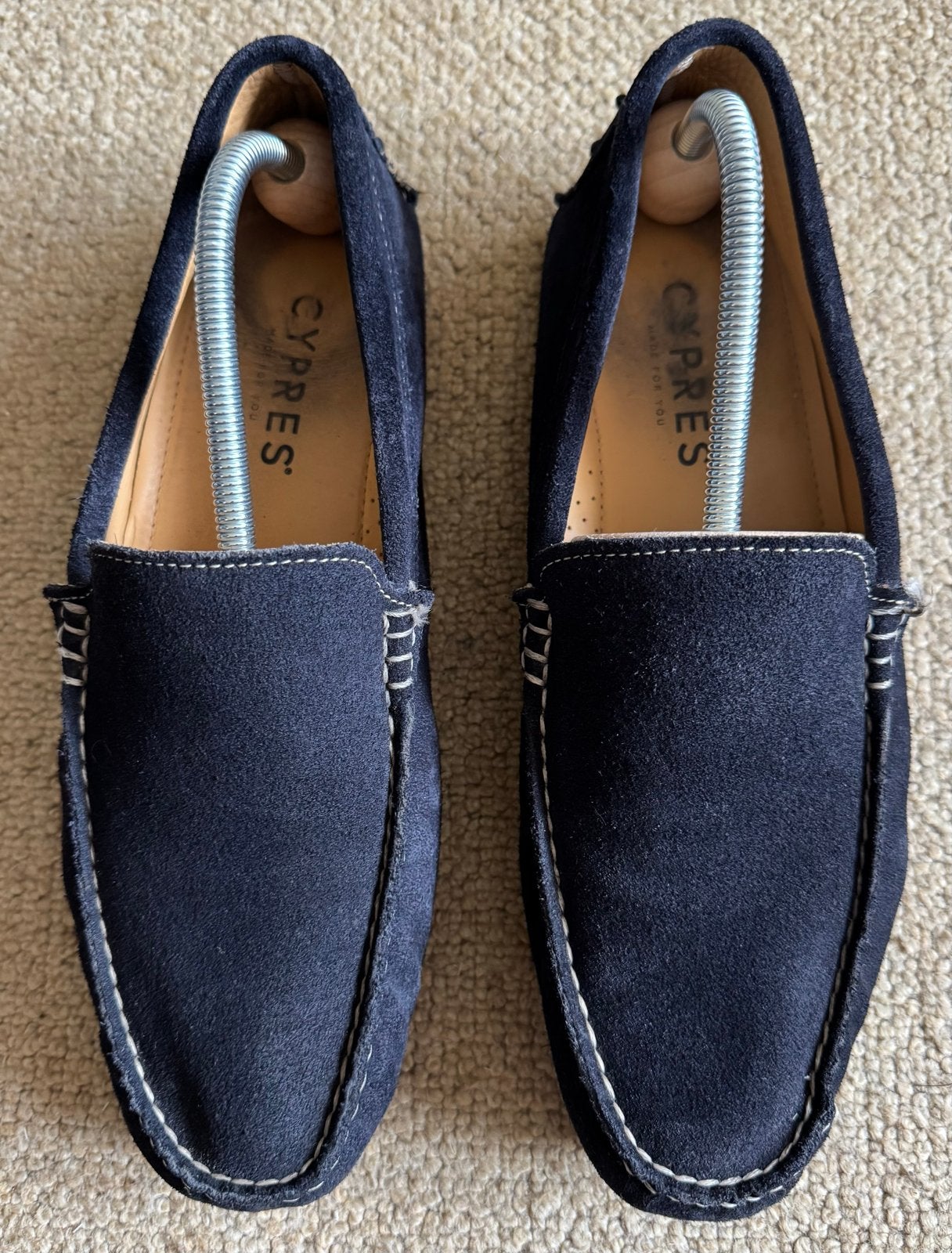 Cypres suède loafers - Donkerblauw - Maat 42, Loafers, Blauw, Ophalen of Verzenden, Gedragen