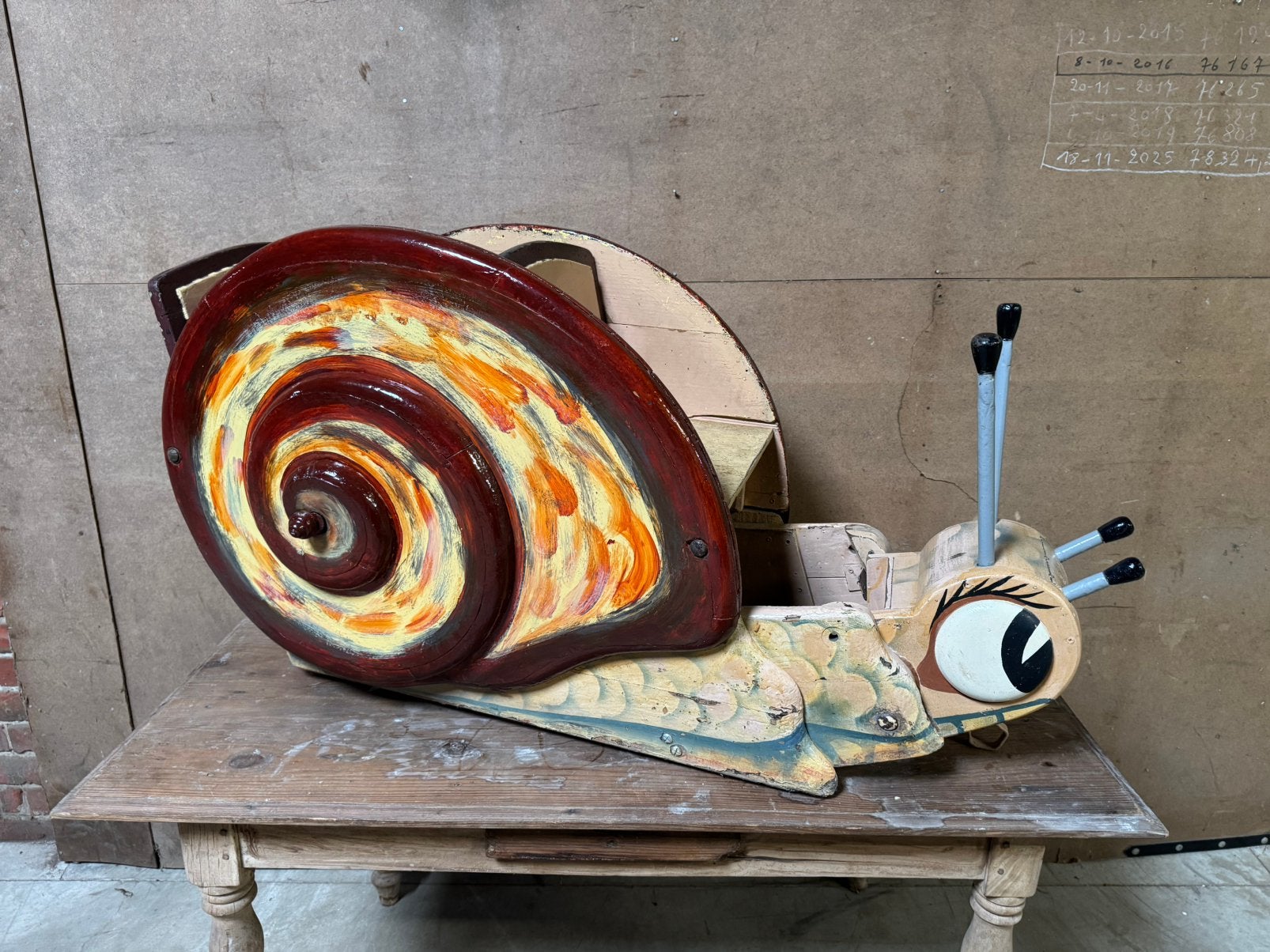 Kermis draaimolen houten escargot, Ophalen, Gebruikt