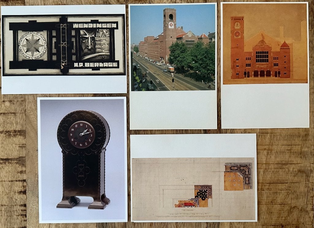 158 PARTIJTJE van5 kaarten van H.P. BERLAGE, Verzenden, 1980 tot heden, Ongelopen, Overige thema's