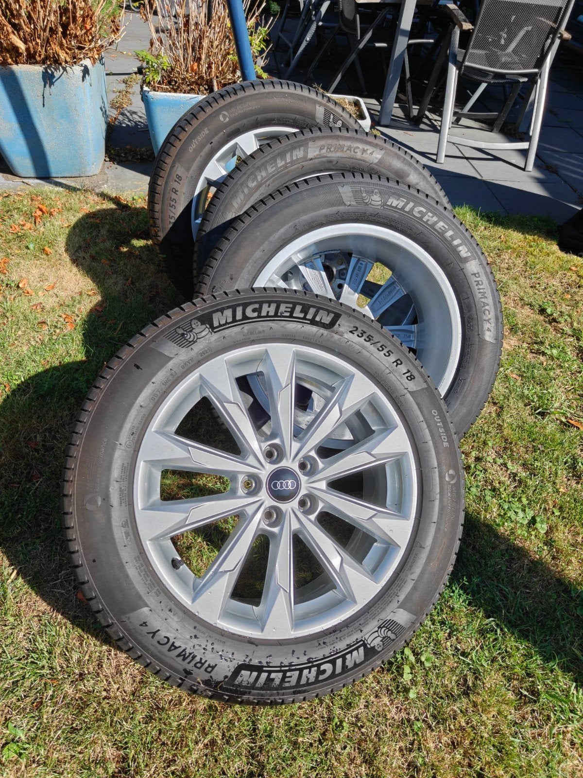 Set (4) velg + Michelin 5x112, Auto-onderdelen, Banden en Velgen, Ophalen, 18 inch, Zomerbanden, Banden en Velgen
